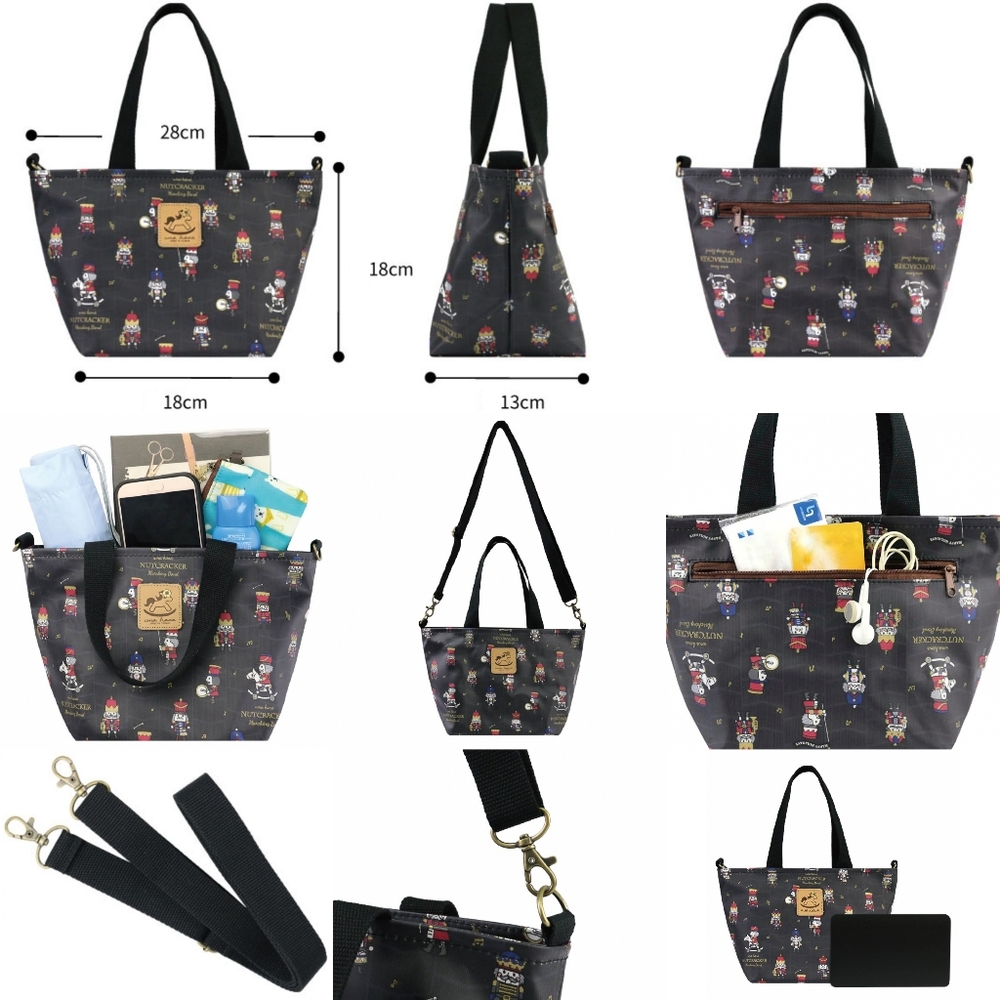 Waterproof Corgi Artist Crossbody Convertible Handbag Mini Travel Tote W/ Strap - Picture 2 of 7
